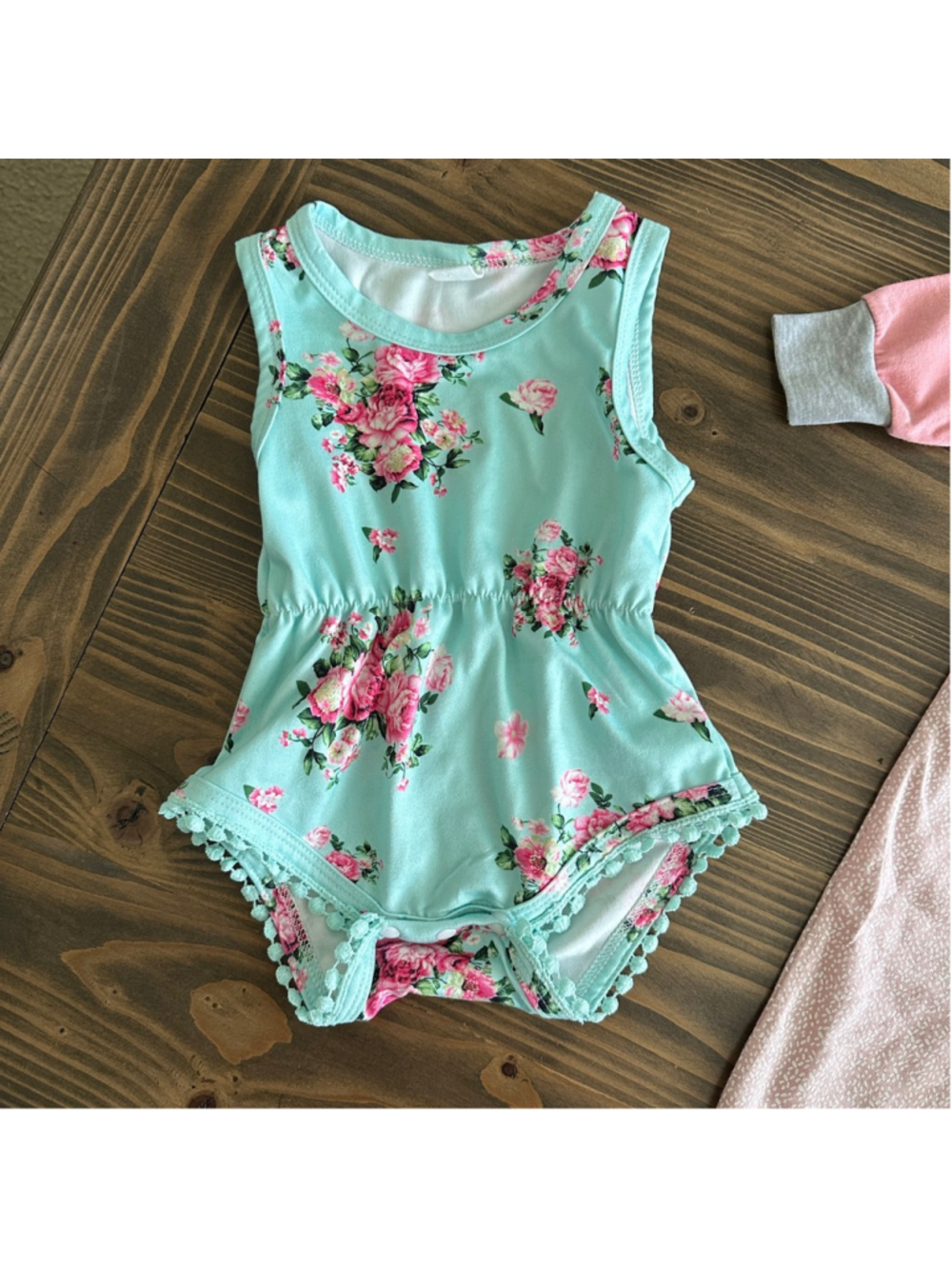 Baby Girl Clothing Bundle 3-6 Months Swimsuits Dress Footed Pajamas Summer 6pc - Picture 6 of 13